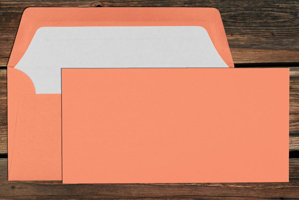 Briefhüllen mit Seidenfutter DL 110x220 mm Nassklebend Coral gerippt 100 g/qm